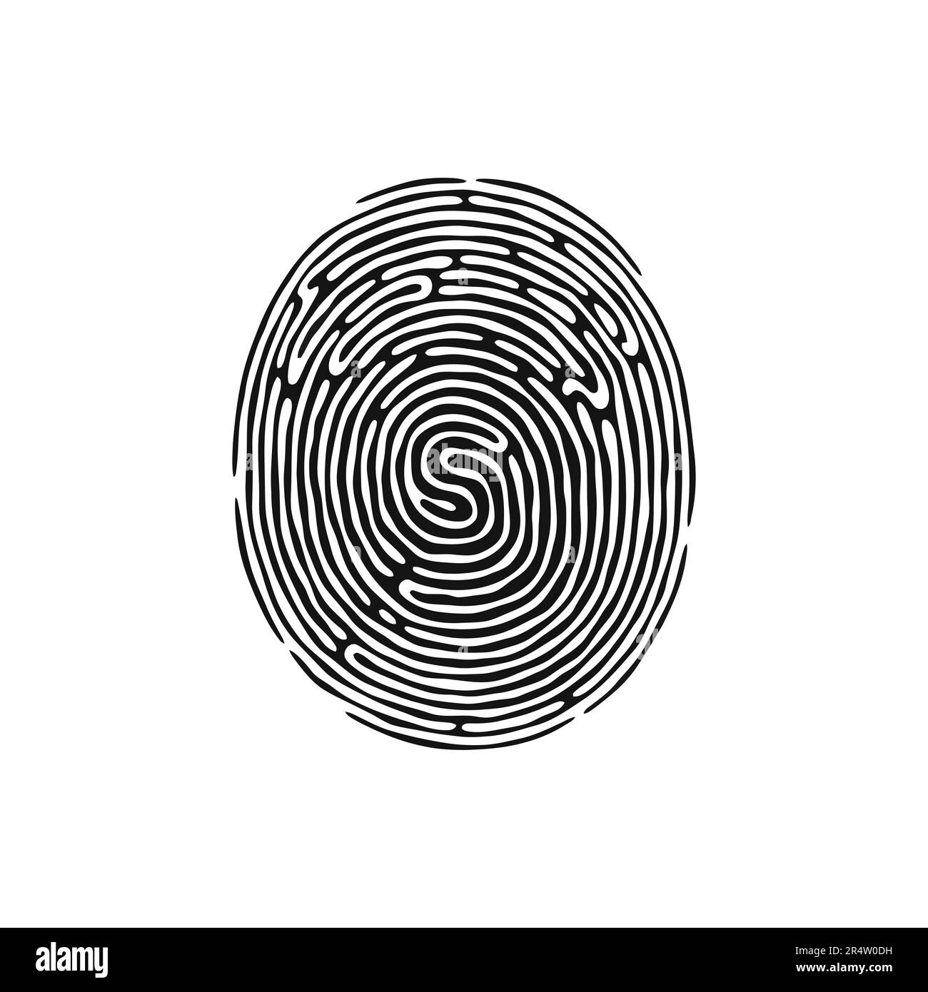 Impronta digitale, logo di sicurezza sicuro. Icona su sfondo bianco. Illustrazione vettoriale Illustrazione Vettoriale