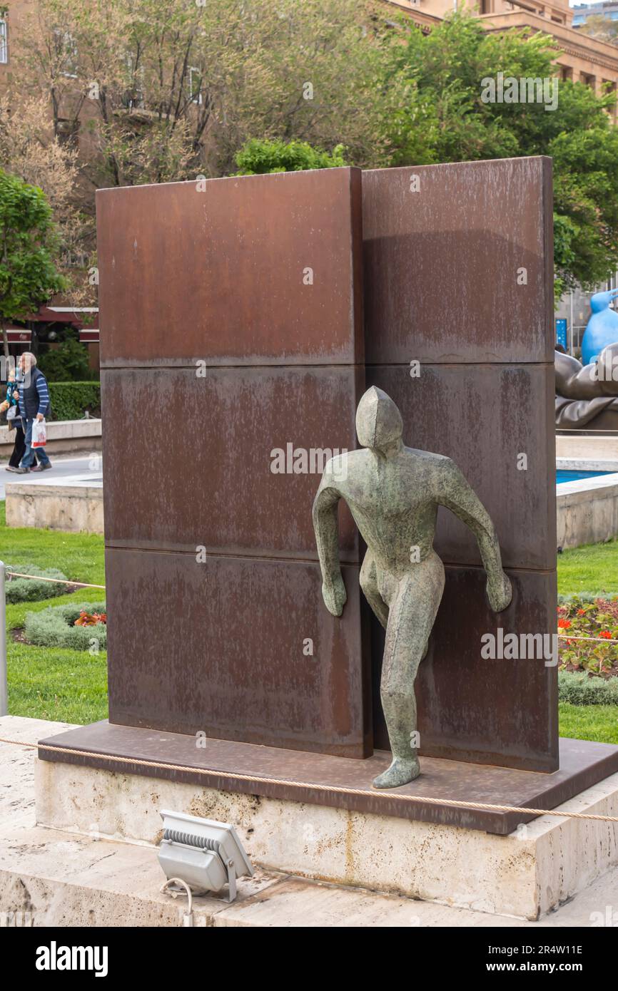 Guy Buseyne - The Wall - Belgio - Bronzo. Foto Stock