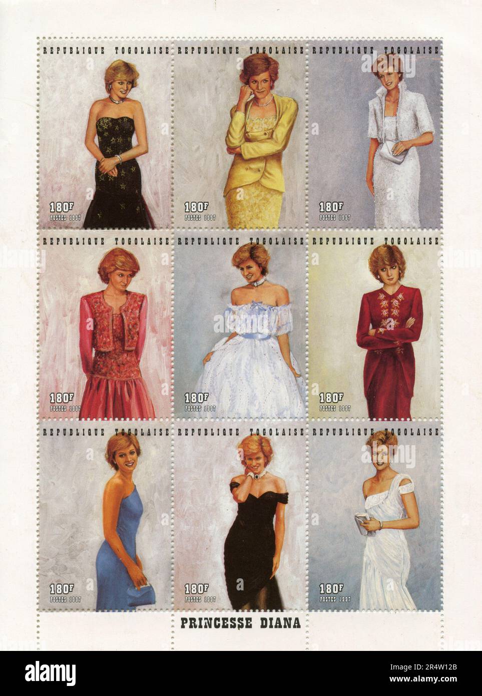 Togolaise francobollo commemorativo: Principessa Diana Spencer, Togo 1997 Foto Stock