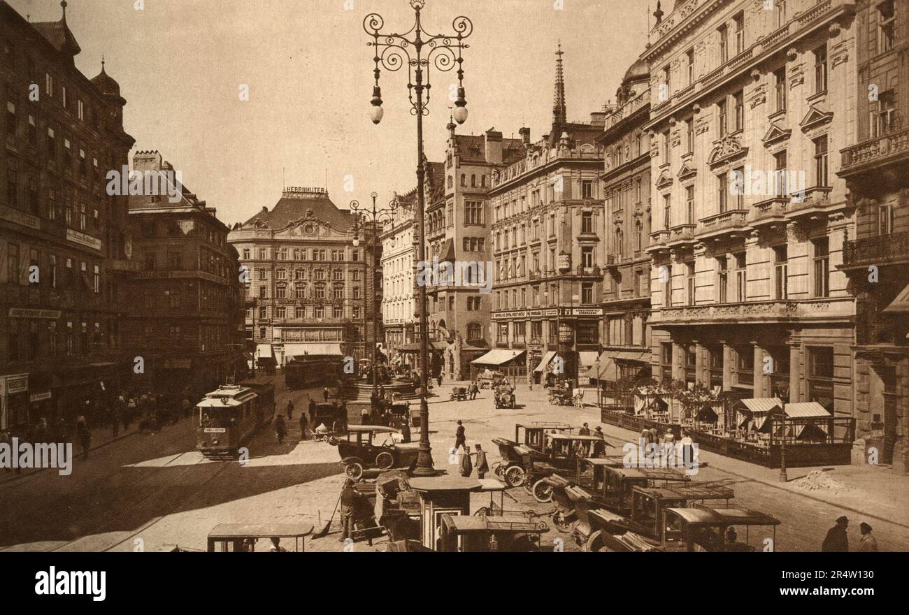 Vista del nuovo mercato, Vienna, Austria 1924 Foto Stock