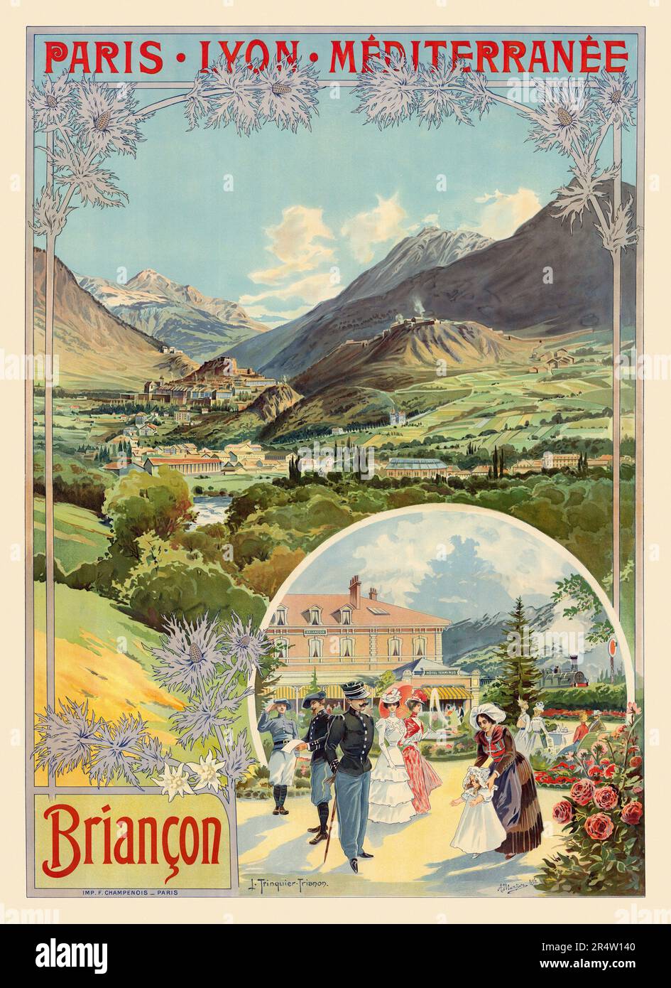 Parigi-Lione-Méditerranée. Di Louis Trinquier-Trianon (1853-1922). Poster pubblicato nel 1901 in Francia. Foto Stock