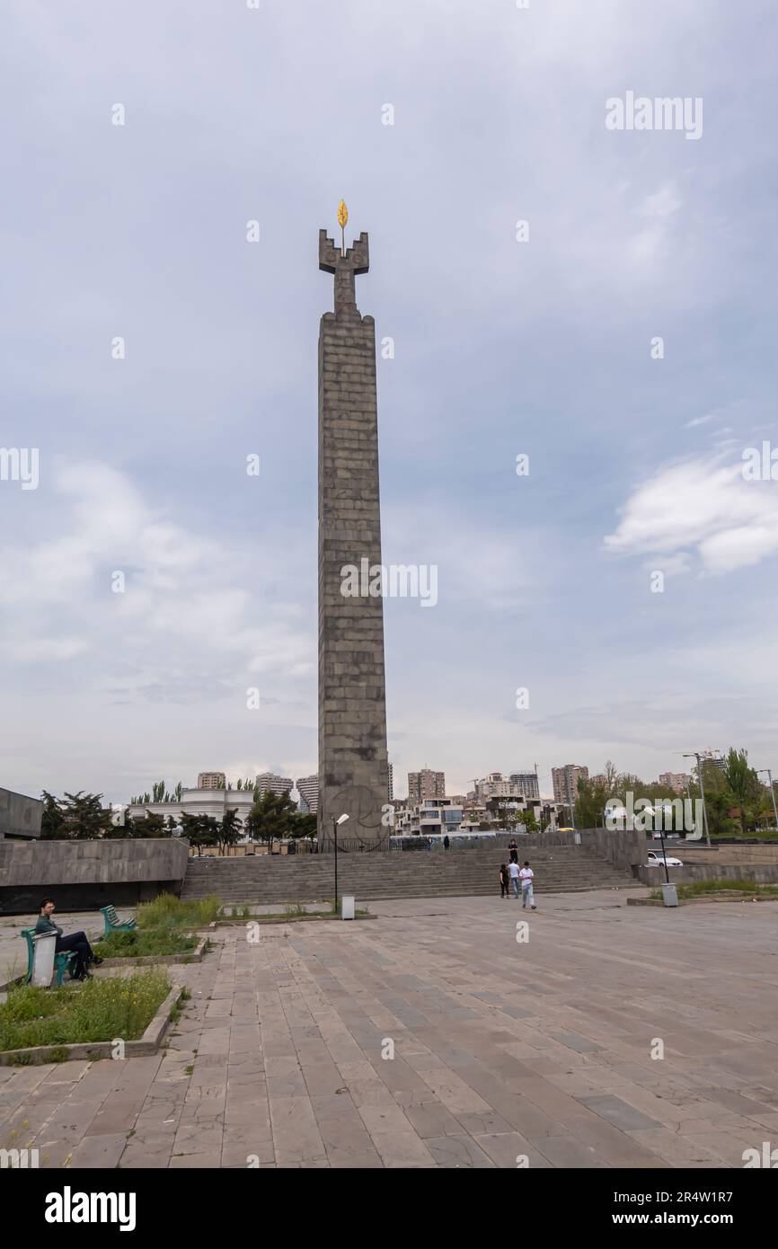 Memorial al 50th ° anniversario della Rivoluzione d'Ottobre. Yerevan Armenia. Punti di riferimento di Yerevan. Foto Stock