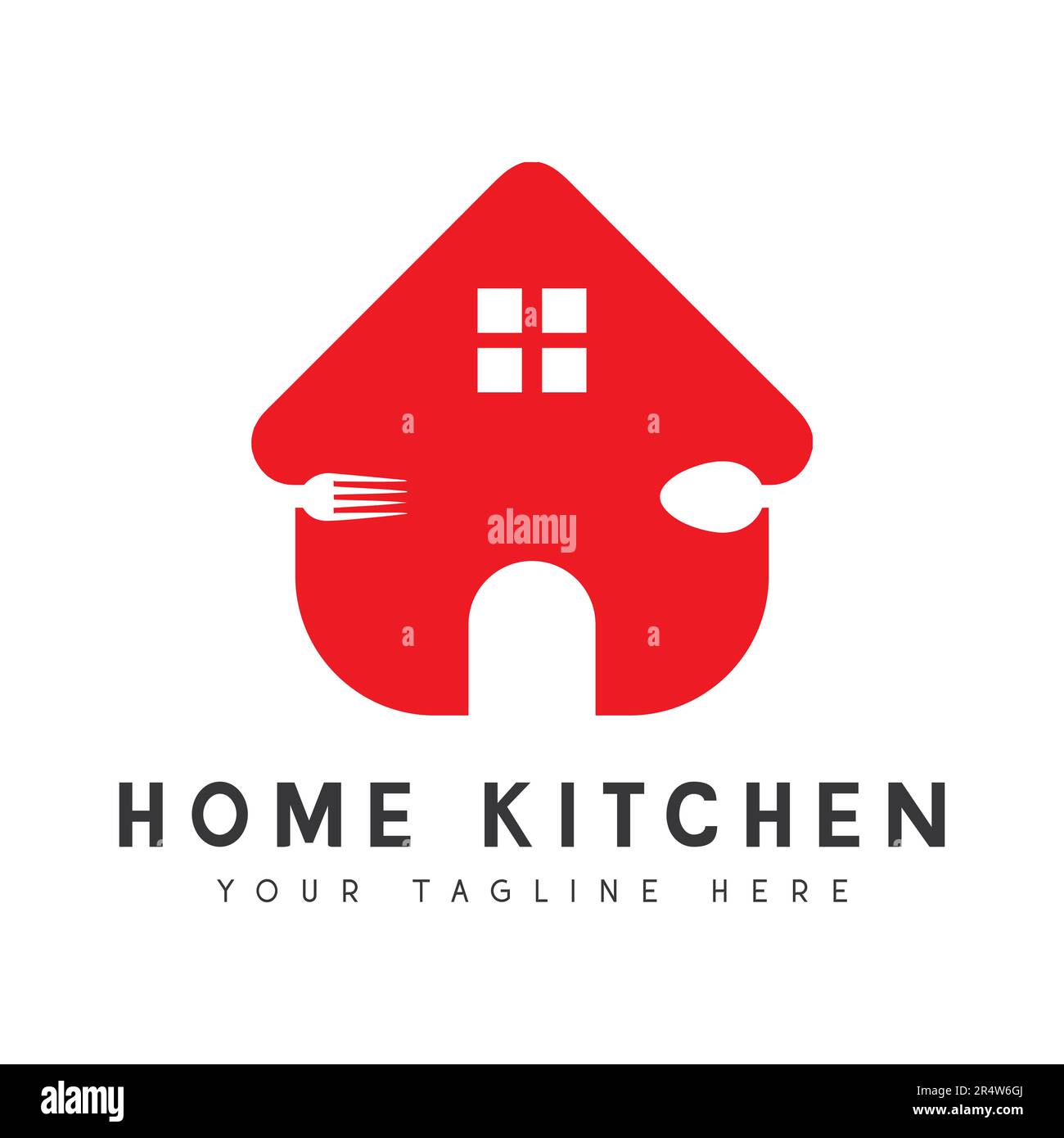 Home cucina Chef Ristorante Logo Design Spoon Fork Chef Cap logotipo Illustrazione Vettoriale