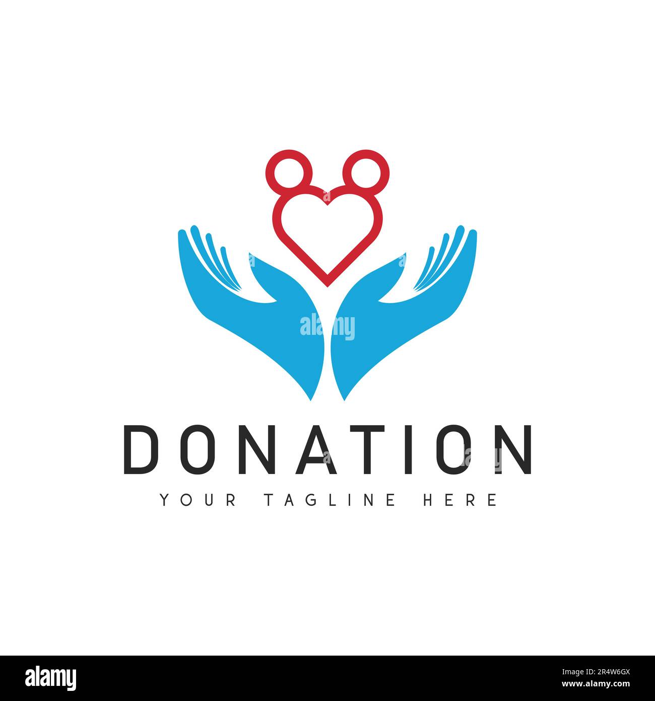 Disegno del Logo di beneficenza e donazione Illustrazione Vettoriale