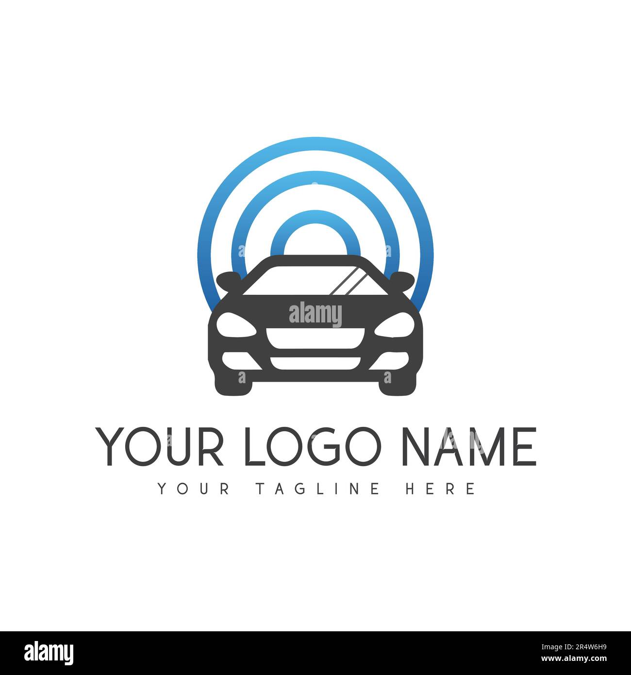 logo di auto elettrica Logo di auto wireless logo a pagamento Illustrazione Vettoriale