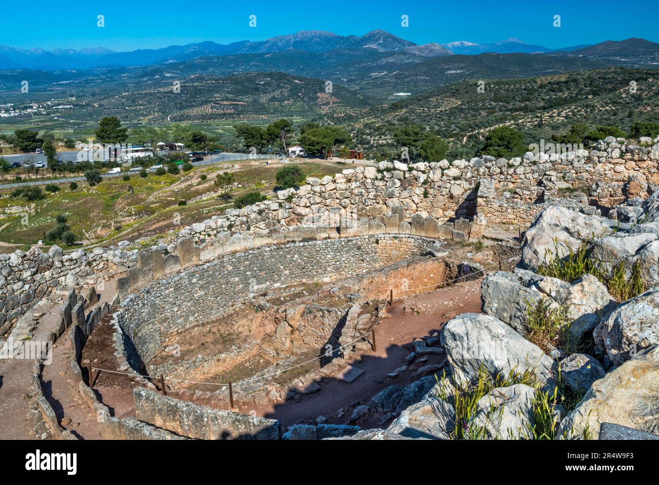 Cerchio di tomba A, Cittadella di Micene, regione del Peloponneso, Grecia Foto Stock