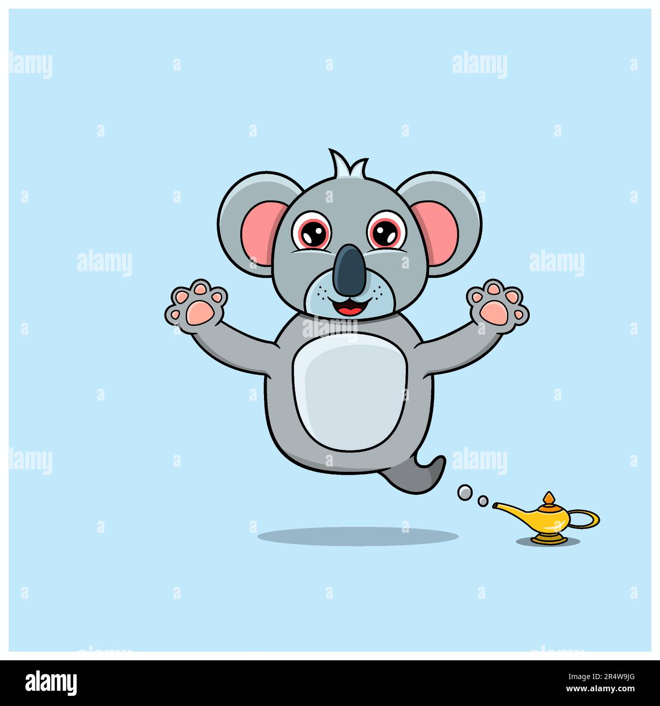 Animali simpatici e divertenti con Koala. Personaggio genio. Perfetto per Mascot, logo, icone e Charachter Design. Vettore e illustrazione Illustrazione Vettoriale