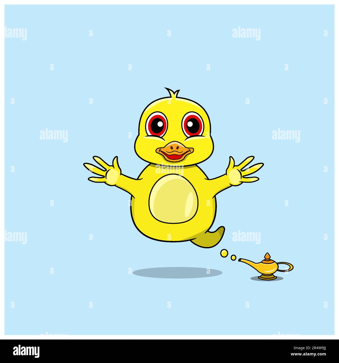 Animali carini e divertenti con anatra. Personaggio genio. Perfetto per Mascot, logo, icone e Charachter Design. Vettore e illustrazione Illustrazione Vettoriale