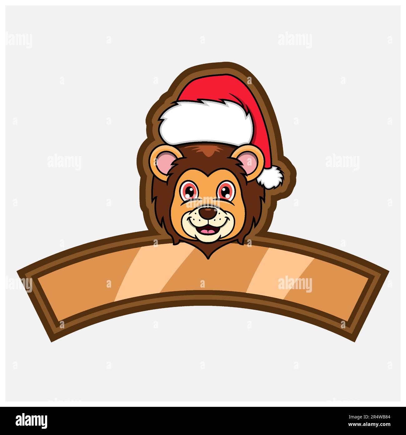 Logo, icona, filigrana, distintivo, emblema ed etichetta con il cappello di Natale. Vettore e illustrazione. Illustrazione Vettoriale