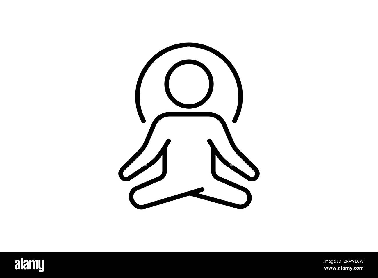 Yoga fitness icona. icona relativa a una vita sana. Design stile icona linea. Semplice disegno vettoriale modificabile Illustrazione Vettoriale