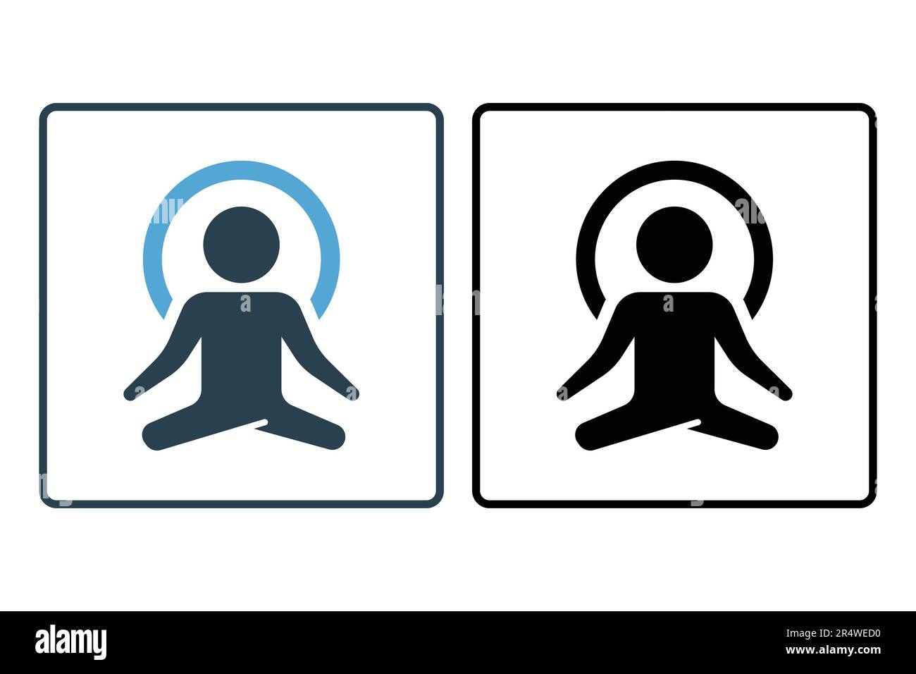 Yoga fitness icona. icona relativa a una vita sana. Design a icone solido. Semplice disegno vettoriale modificabile Illustrazione Vettoriale