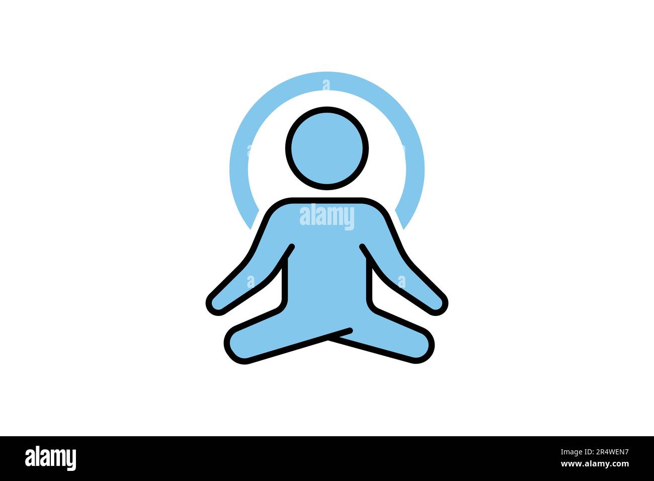 Yoga fitness icona. icona relativa a una vita sana. Design a icone a due tonalità. Semplice disegno vettoriale modificabile Illustrazione Vettoriale