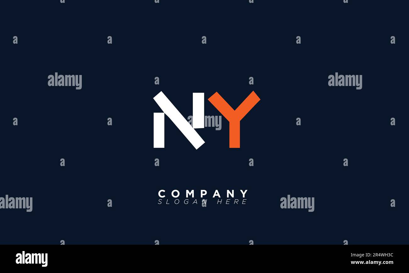 NY lettere alfabete iniziali Monogramma logo YN, N e Y. Illustrazione Vettoriale