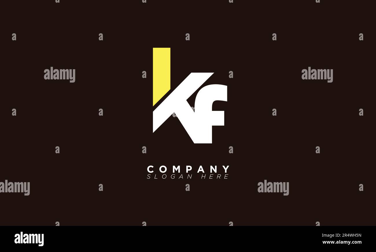 Lettere alfabetiche KF iniziali Logo monogramma FK, K e F. Illustrazione Vettoriale