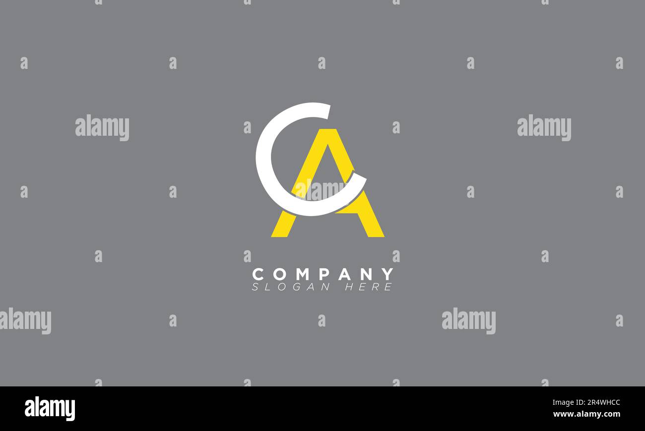 LETTERE alfabetiche CA iniziali logo monogramma AC, C e A. Illustrazione Vettoriale