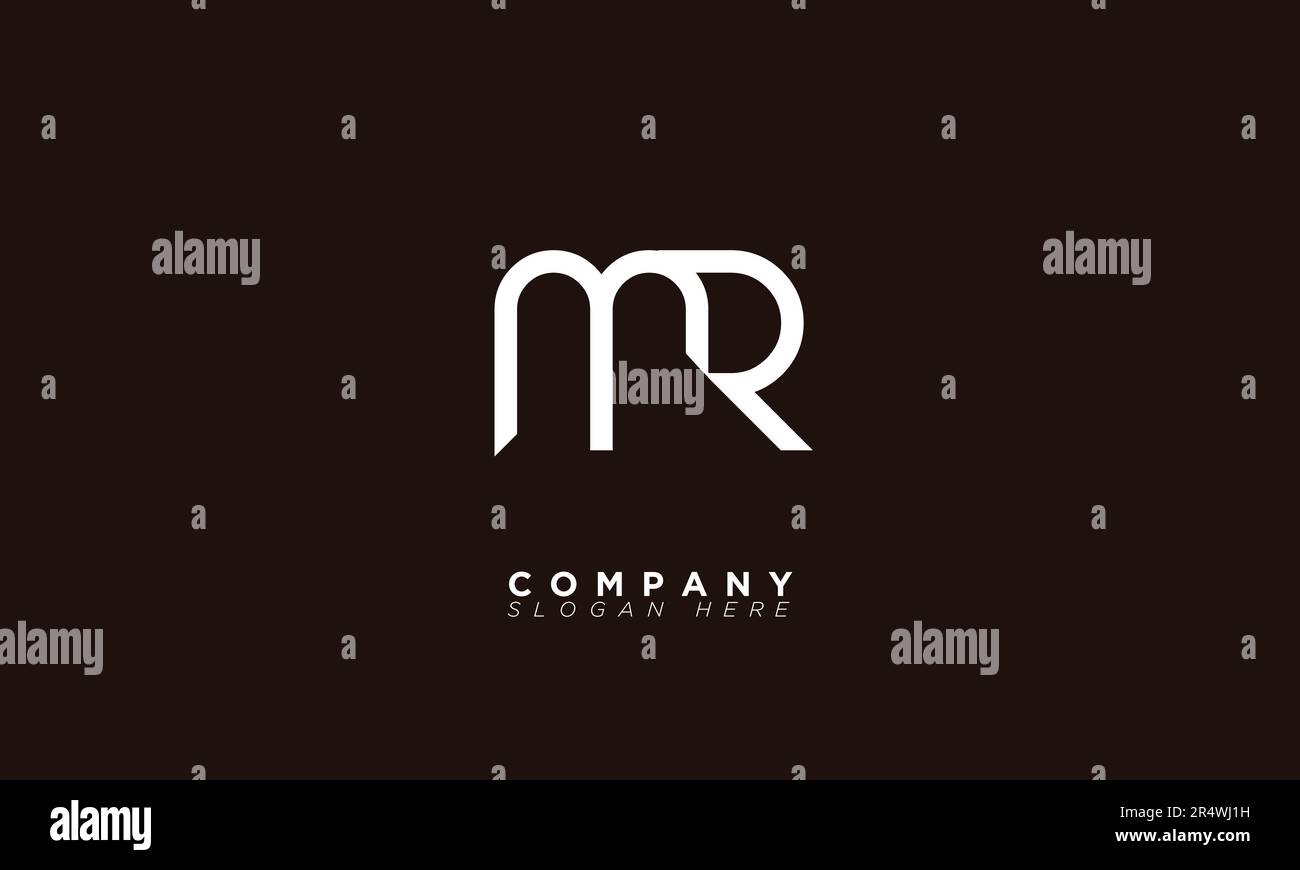 MR lettere alfabetiche iniziali Monogramma logo RM, M e R Illustrazione Vettoriale