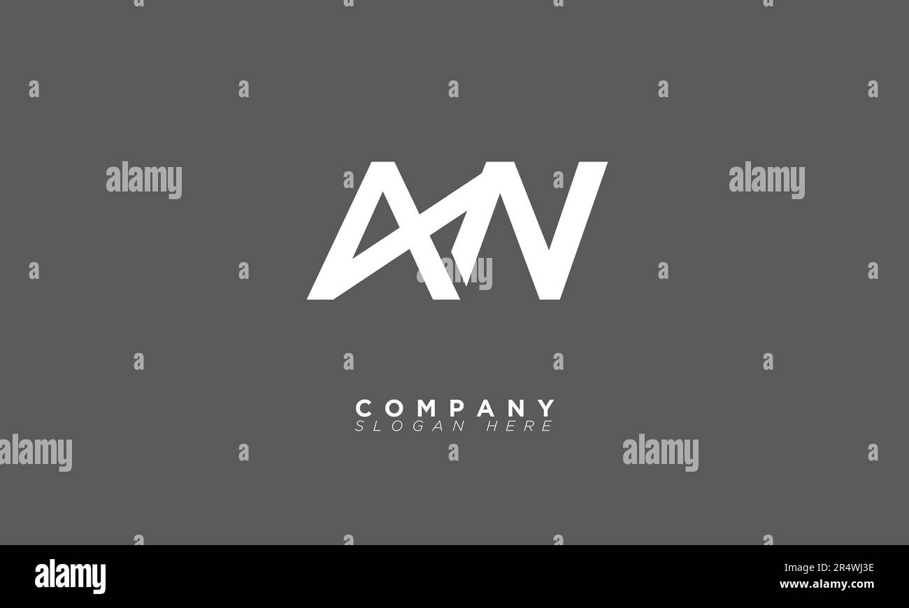 LETTERE alfabete iniziali logo monogramma NA, A e N. Illustrazione Vettoriale