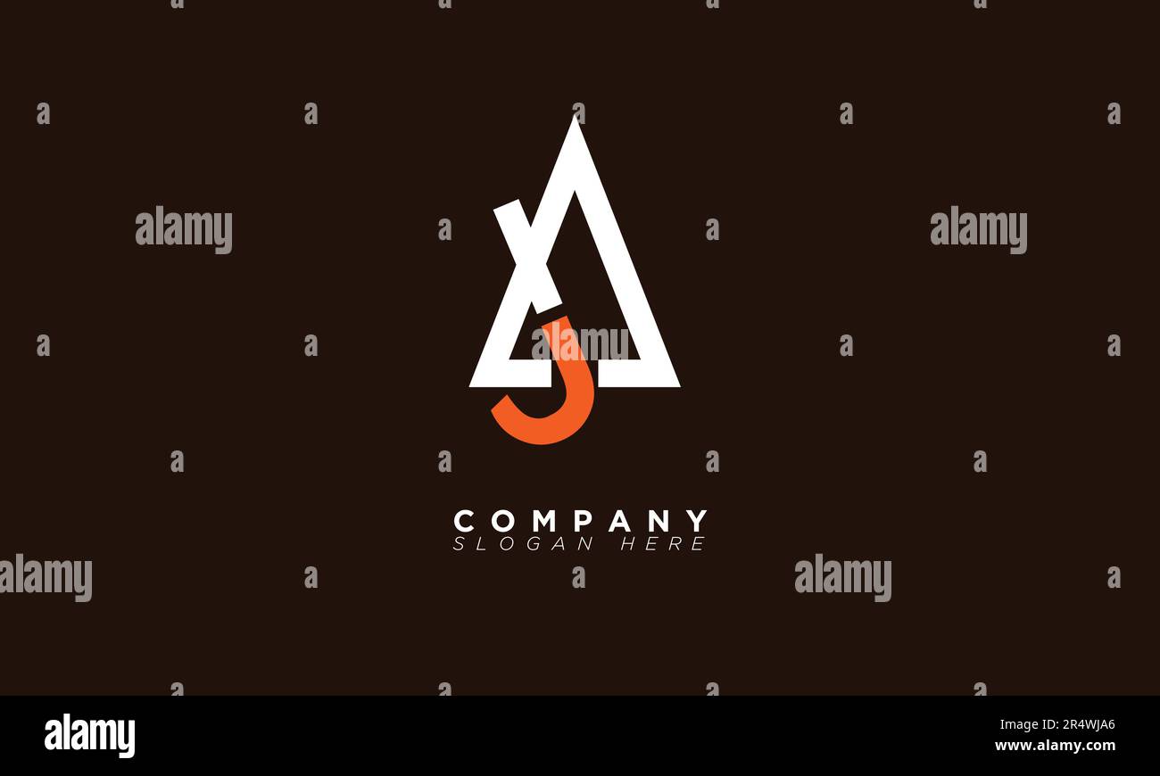 AJ lettere alfabete iniziali Monogramma logo JA, A e J Illustrazione Vettoriale