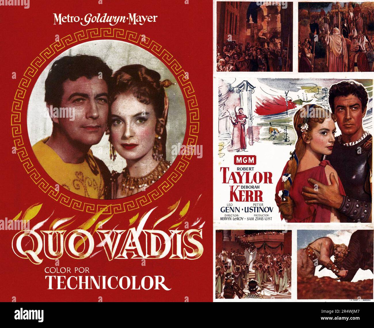 Quo Vadis è un 1951 American film epico. È stato diretto da Mervyn LeRoy e adattato da Henryk Sienkiewicz del classico 1896 Romanzo Quo Vadis. Il romanzo era stato precedentemente realizzato in un 1925 Italian film Quo Vadis. Starring Robert Taylor, Deborah Kerr e Leo Genn. Foto Stock