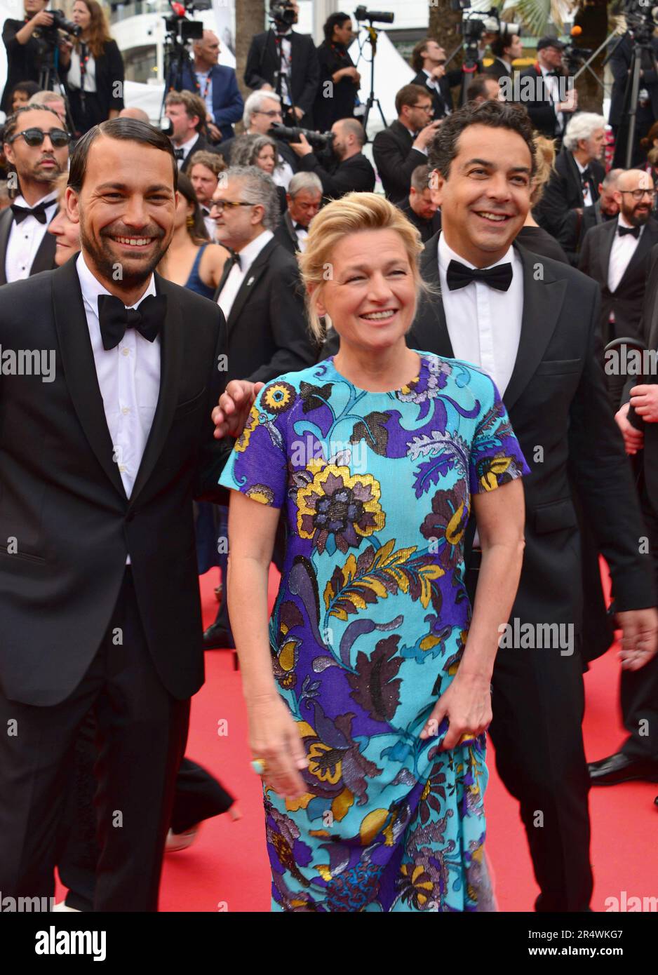 Bertrand Chameroy, Anne-Elisabeth Lemoine, Patrick Cohen 'Killers of the Flowers Moon' Cannes Film Festival Screening 76th Cannes Film Festival 20 maggio 2023 Foto Stock