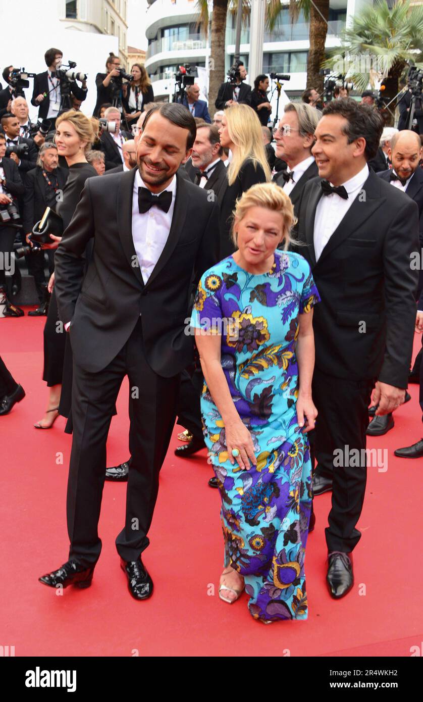 Bertrand Chameroy, Anne-Elisabeth Lemoine, Patrick Cohen 'Killers of the Flowers Moon' Cannes Film Festival Screening 76th Cannes Film Festival 20 maggio 2023 Foto Stock