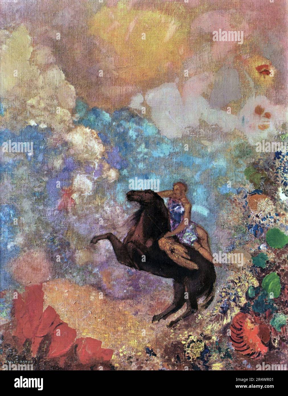 Bertrand-Jean Redon, meglio conosciuto come Odilon Redon scuola francese Muse su Pegasus 1909-1910 olio su tela Collezione privata Foto Stock