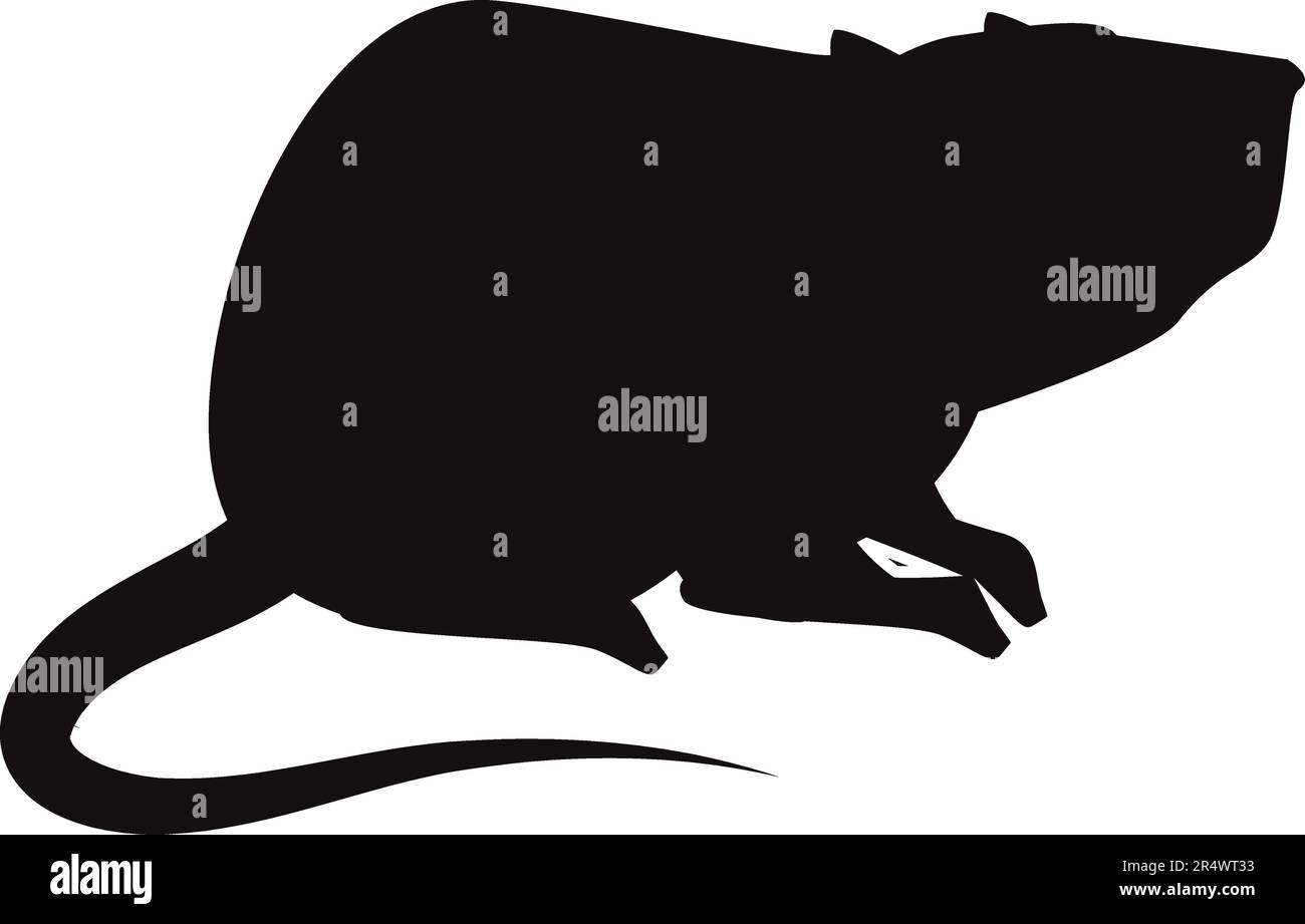 Disegno vettoriale nero selvaggio di ratto Illustrazione Vettoriale