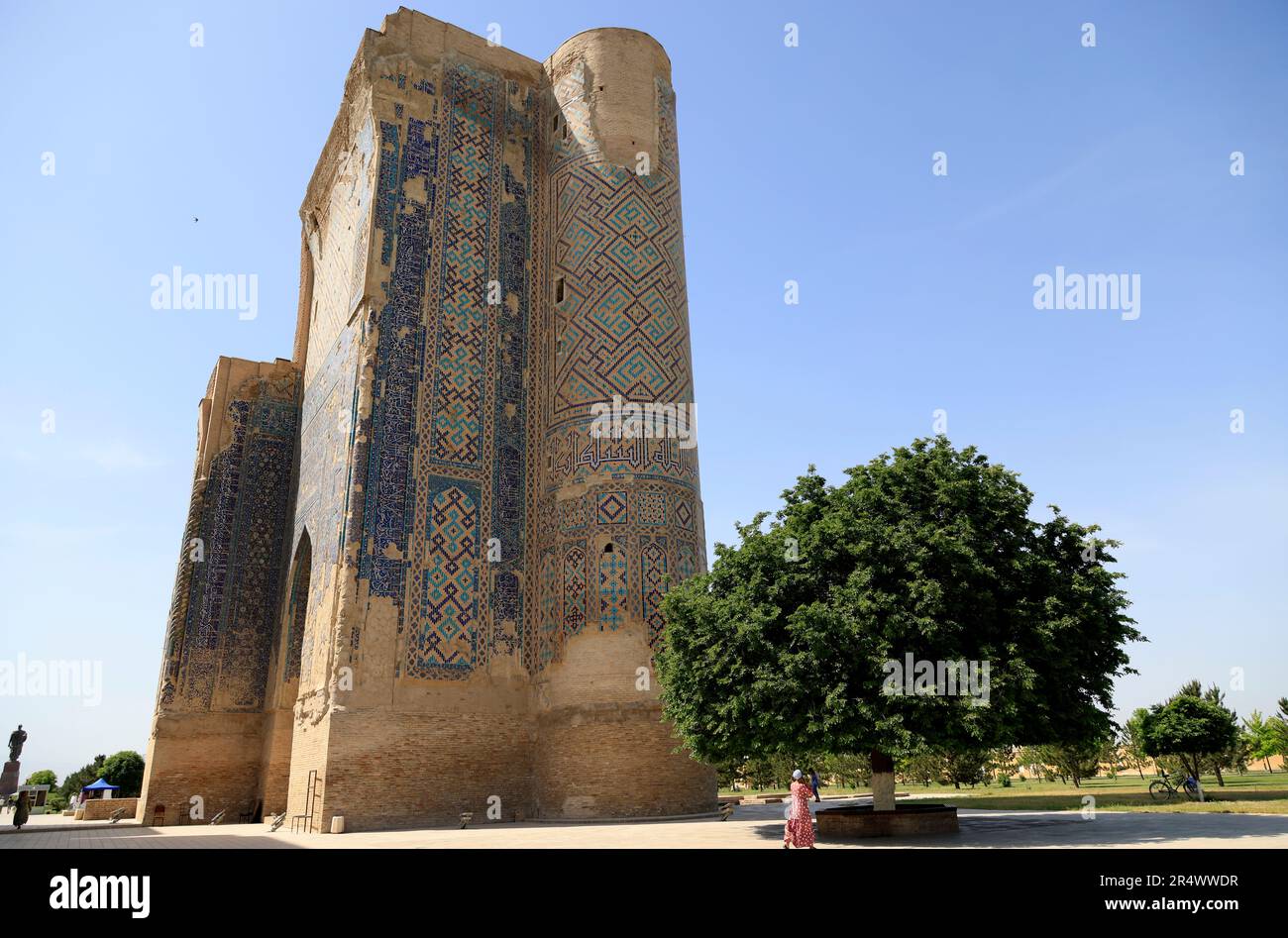 Vista del Mausoleo di Jahongir, Uzbekistan Foto Stock