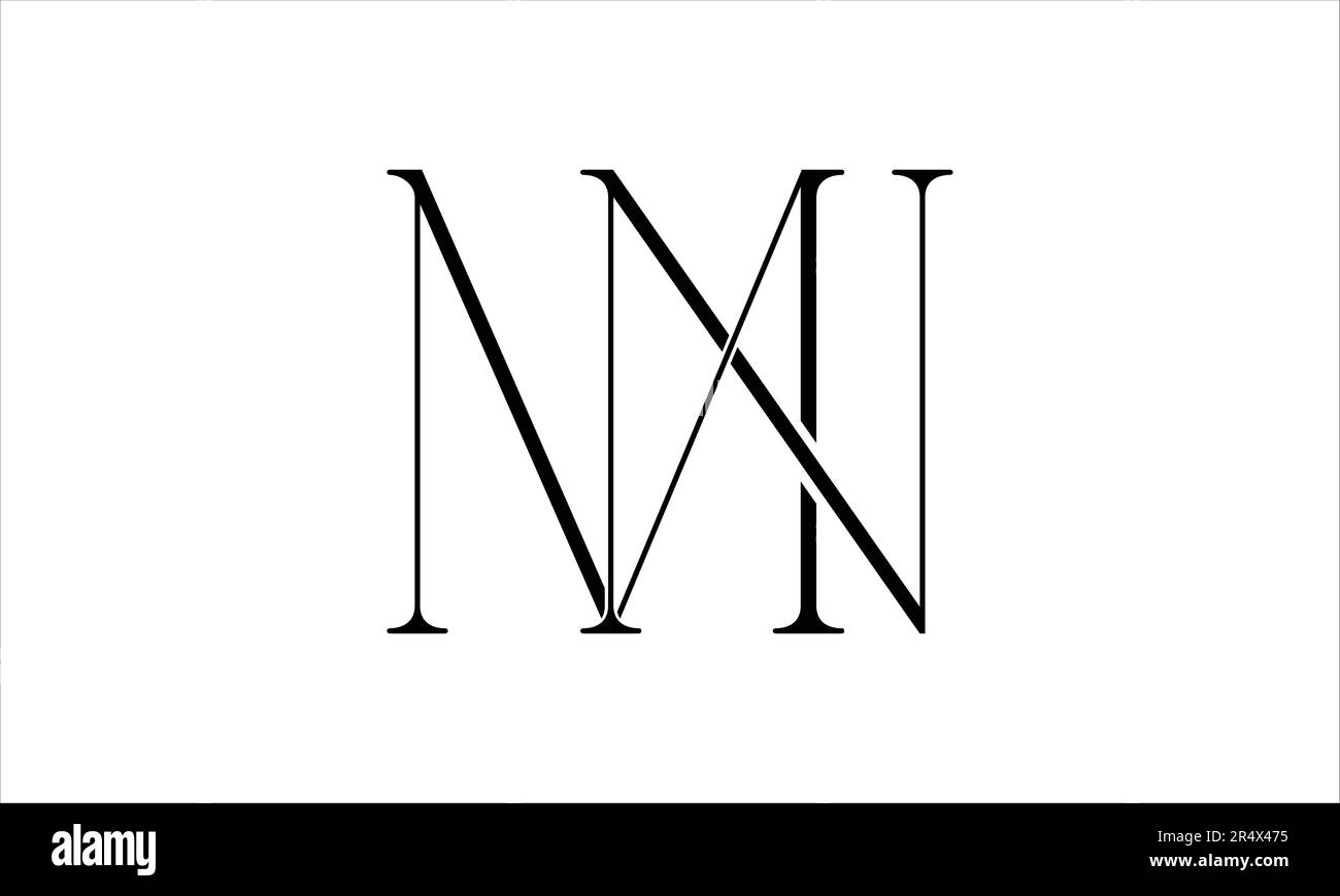 MN NM M N Initial Letter Vector Logo Design Illustrazione Vettoriale