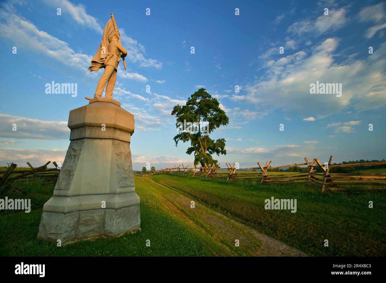 Bloody Lane, luogo della battaglia più sanguinosa della storia degli Stati Uniti, Antietam National Battlefield, Maryland, USA Foto Stock