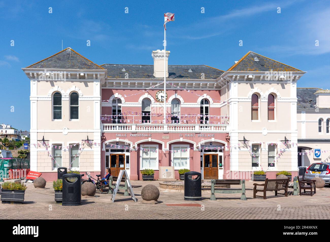 St Brelade Parish Hall (Salle Paroissiale), la Neuve Route, St Aubin, St Brelade Parish, Jersey, Isole del canale Foto Stock