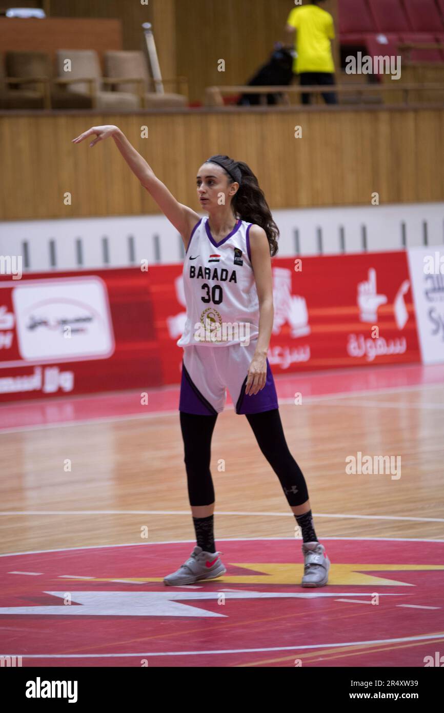 Le foto mostrano una partita di pallacanestro a Damasco - Siria Foto Stock