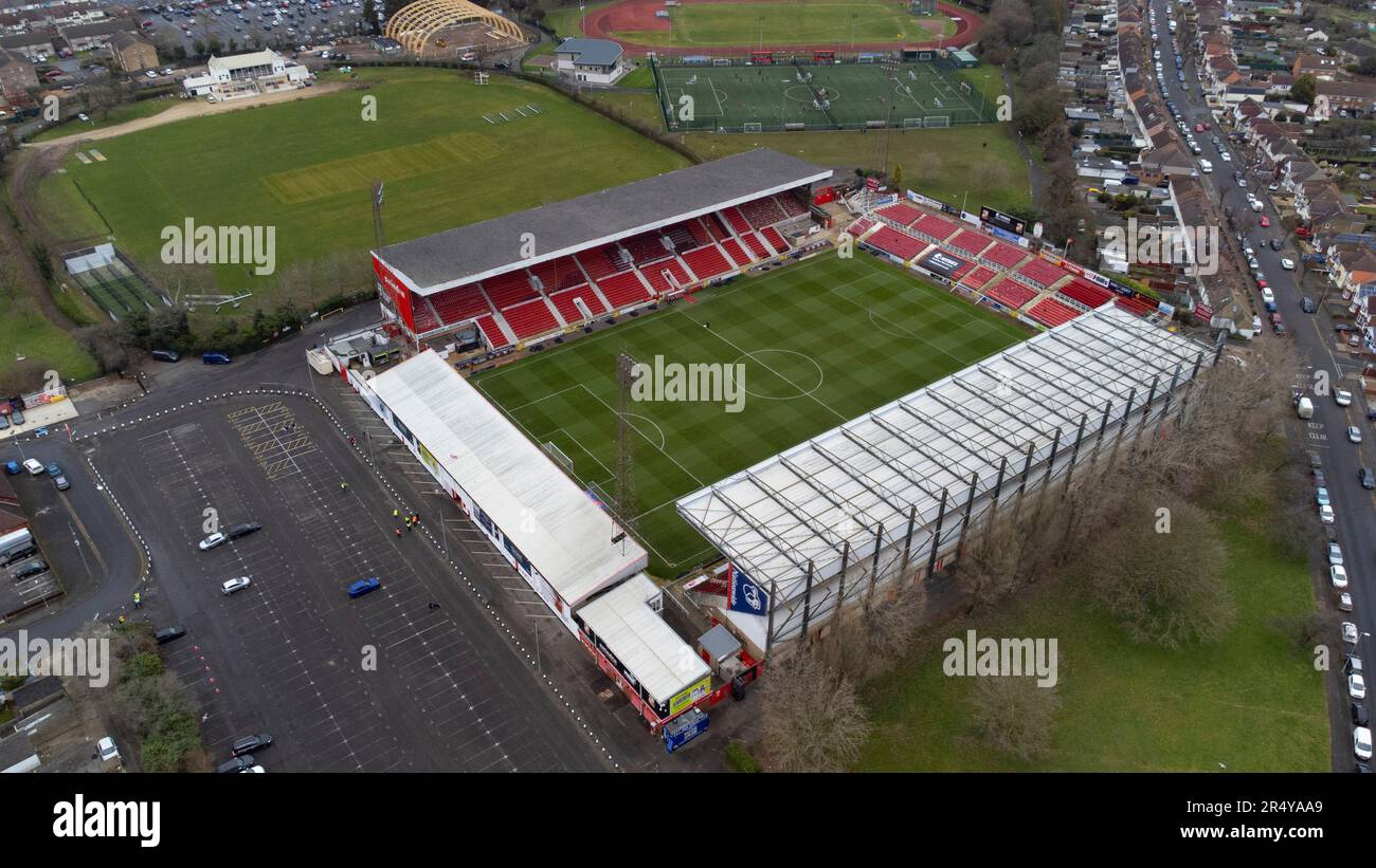 Vista aerea del terreno della contea, sede dello Swindon Town FC. Foto Stock