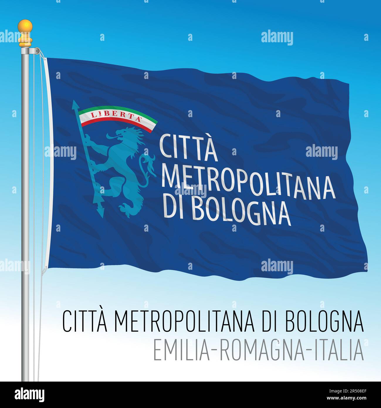 Bologna, Italia, bandiera della città metropolitana, Emilia Romagna, Italia, illustrazione vettoriale Illustrazione Vettoriale