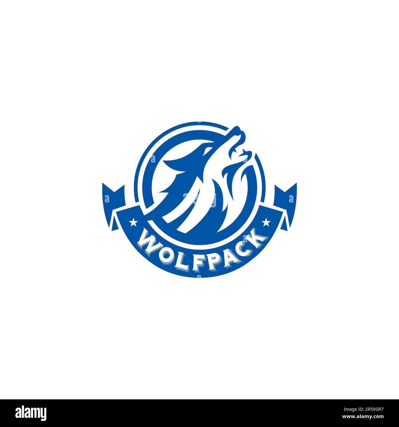 Logo Wolf semplice forte per il vostro marchio. Illustrazione vettoriale Wolf Head Illustrazione Vettoriale
