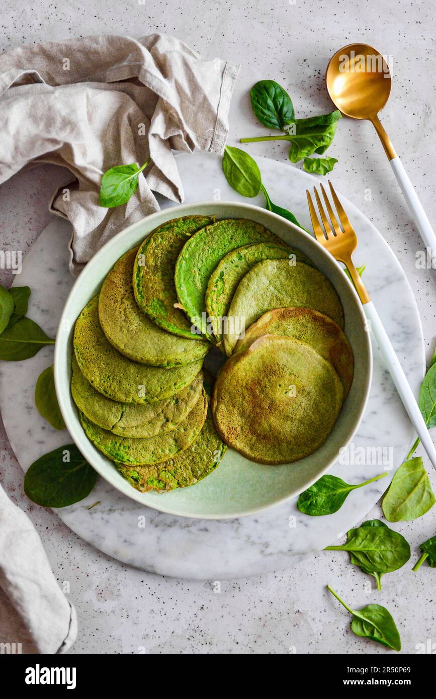 Frittelle di spinaci Foto Stock