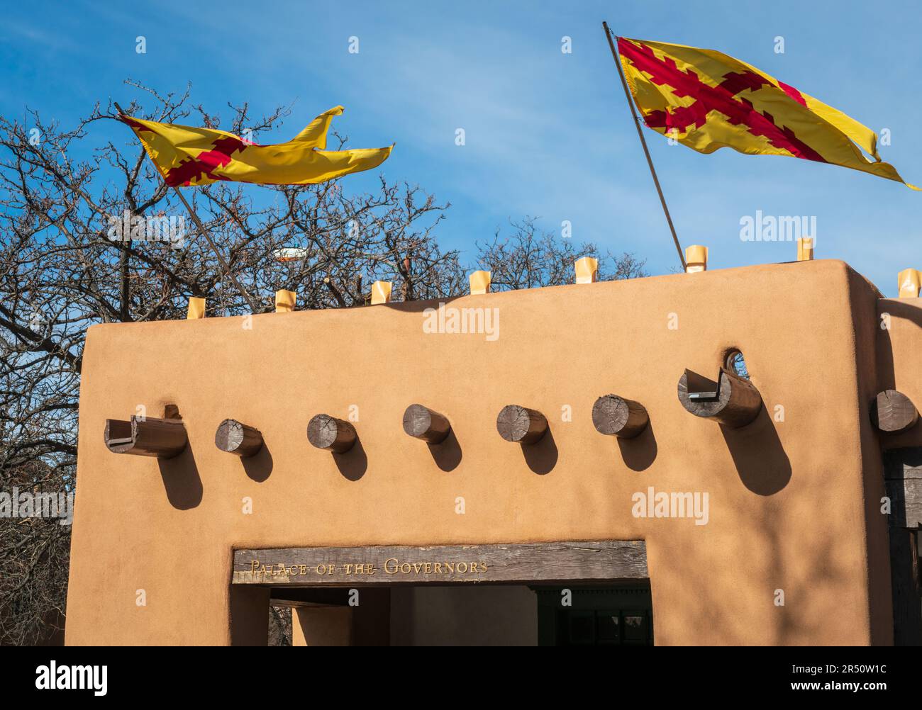 Santa Fe Plaza, New Mexico Foto Stock