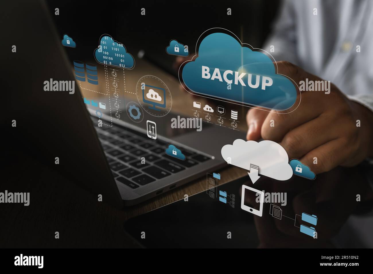 LIVE STREAMING Backup Download digitale di elaborazione un trasferimento dei dati , il download di streaming Foto Stock