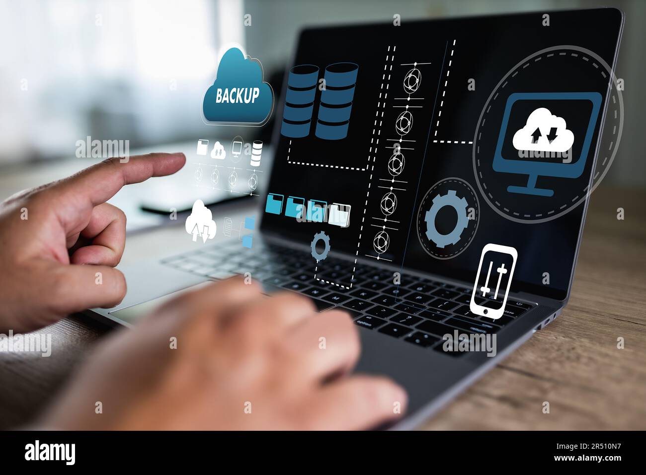 LIVE STREAMING Backup Download digitale di elaborazione un trasferimento dei dati , il download di streaming Foto Stock