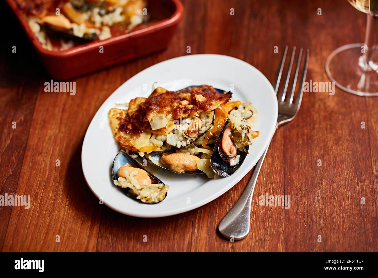 Torta di frutti di mare Foto Stock