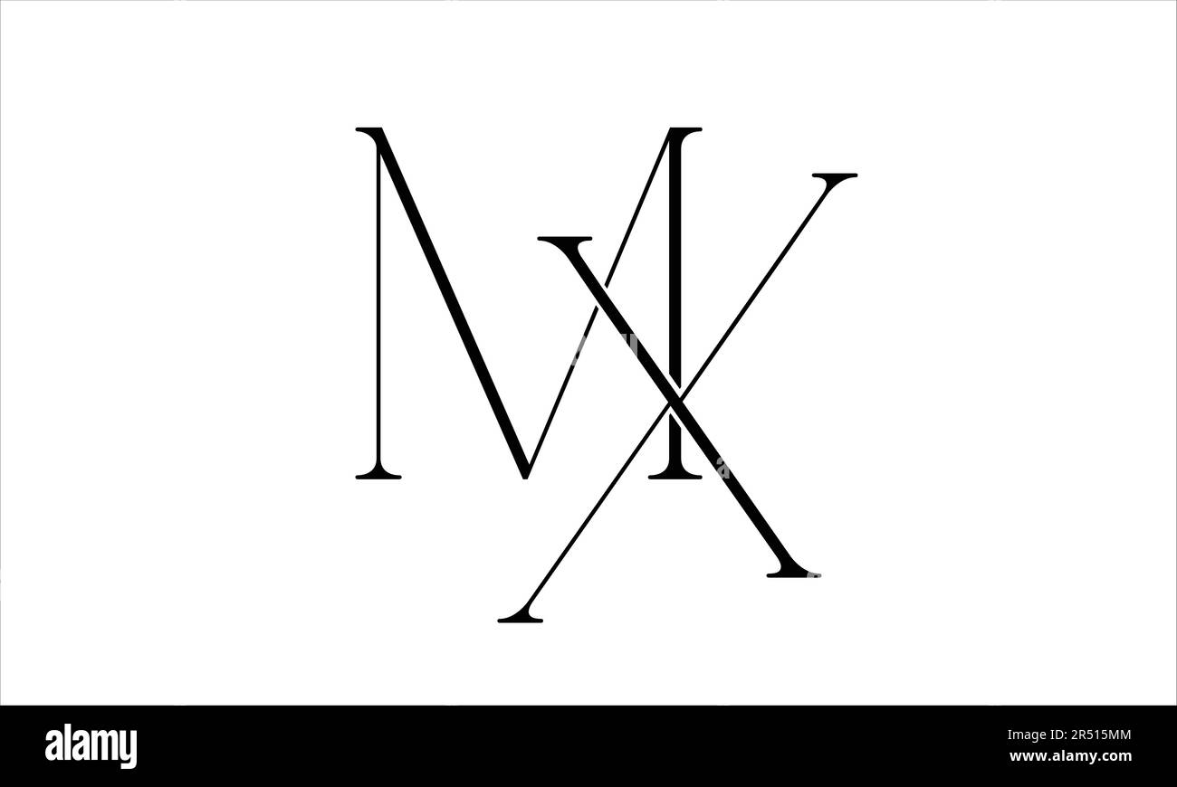 Design del logo vettoriale lettera iniziale MX XM M X. Illustrazione Vettoriale