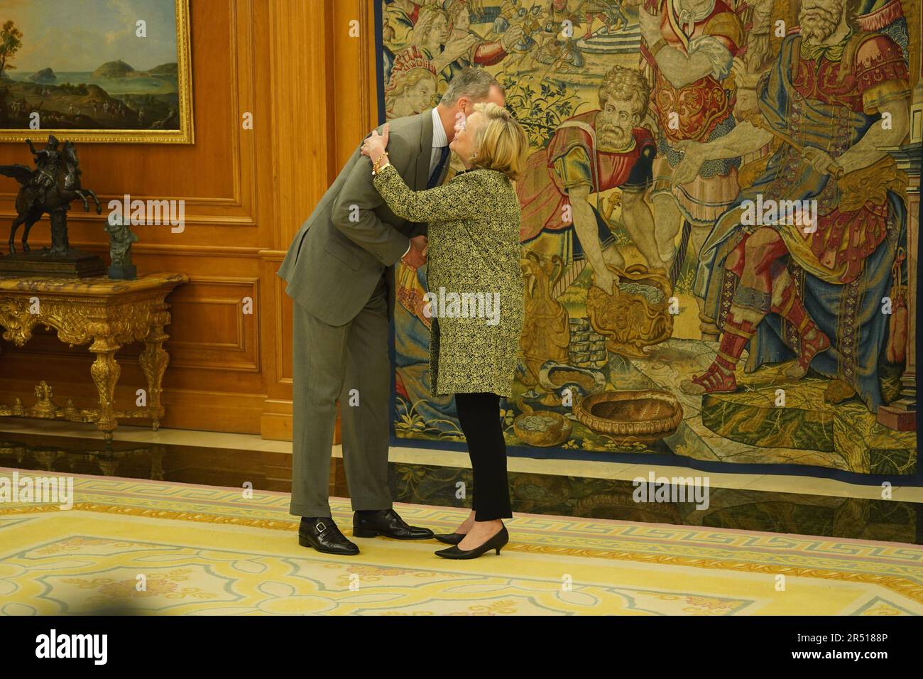 Madrid, Spagna. 31st maggio, 2023. Re Felipe VI riceve Hilary Rodham Clinton, ex Segretario degli Stati Uniti d'America, in udienza a Madrid, giovedì 31 maggio 2023 Credit: CORDON PRESS/Alamy Live News Foto Stock