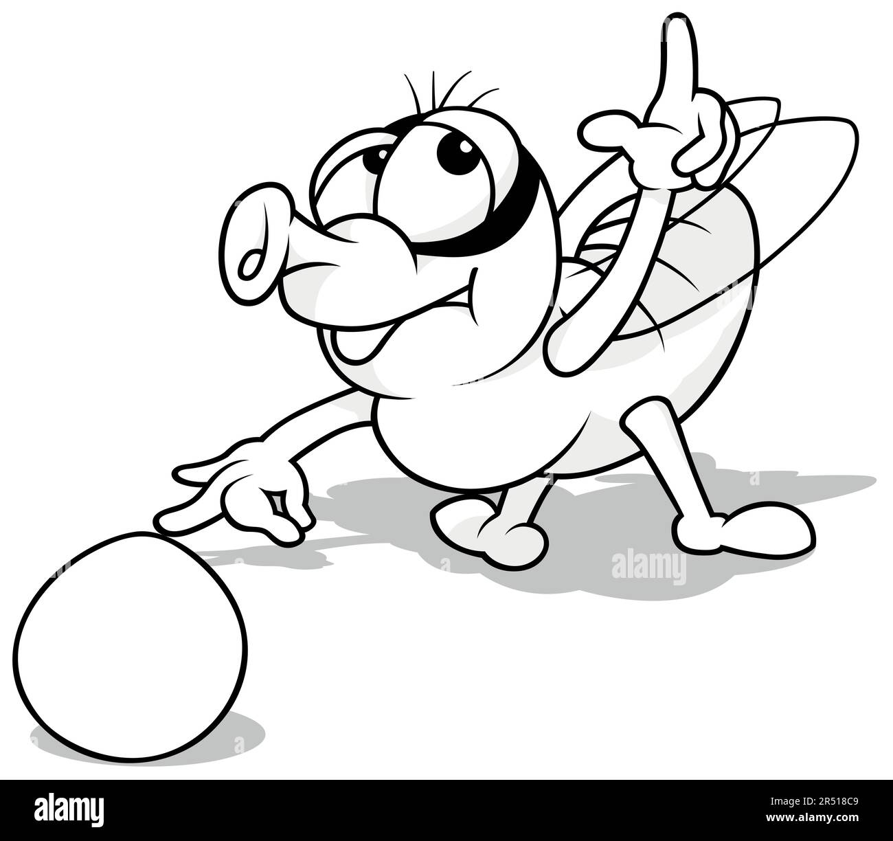 Disegno di una casa galleggiante che gioca con una palla Illustrazione Vettoriale