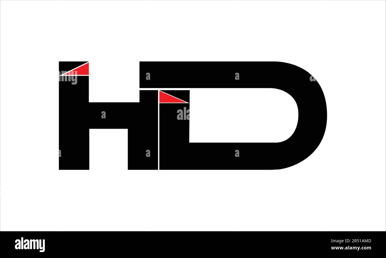 HD DH H D Design iniziale del logo vettoriale della lettera Illustrazione Vettoriale