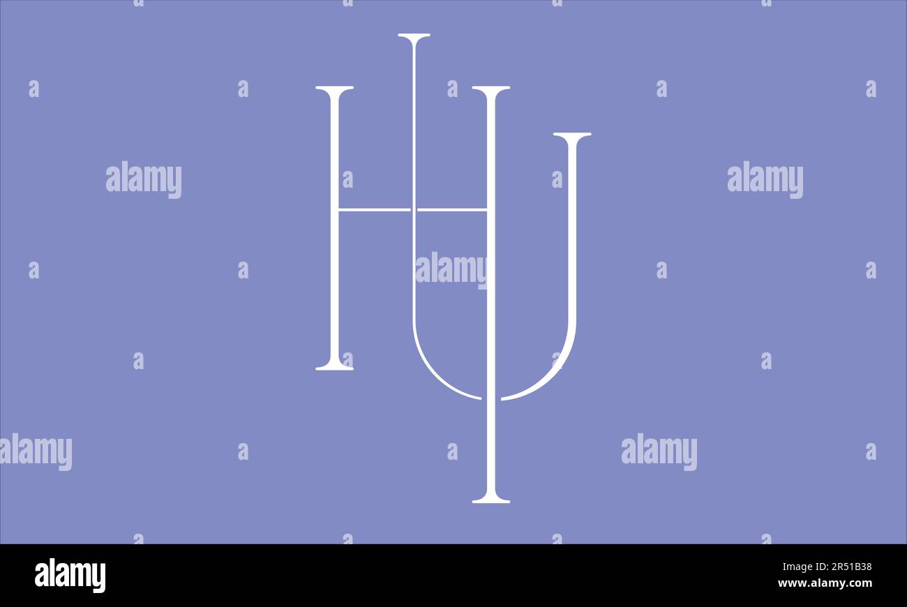 HU UH H U Design del logo vettoriale della lettera iniziale Illustrazione Vettoriale