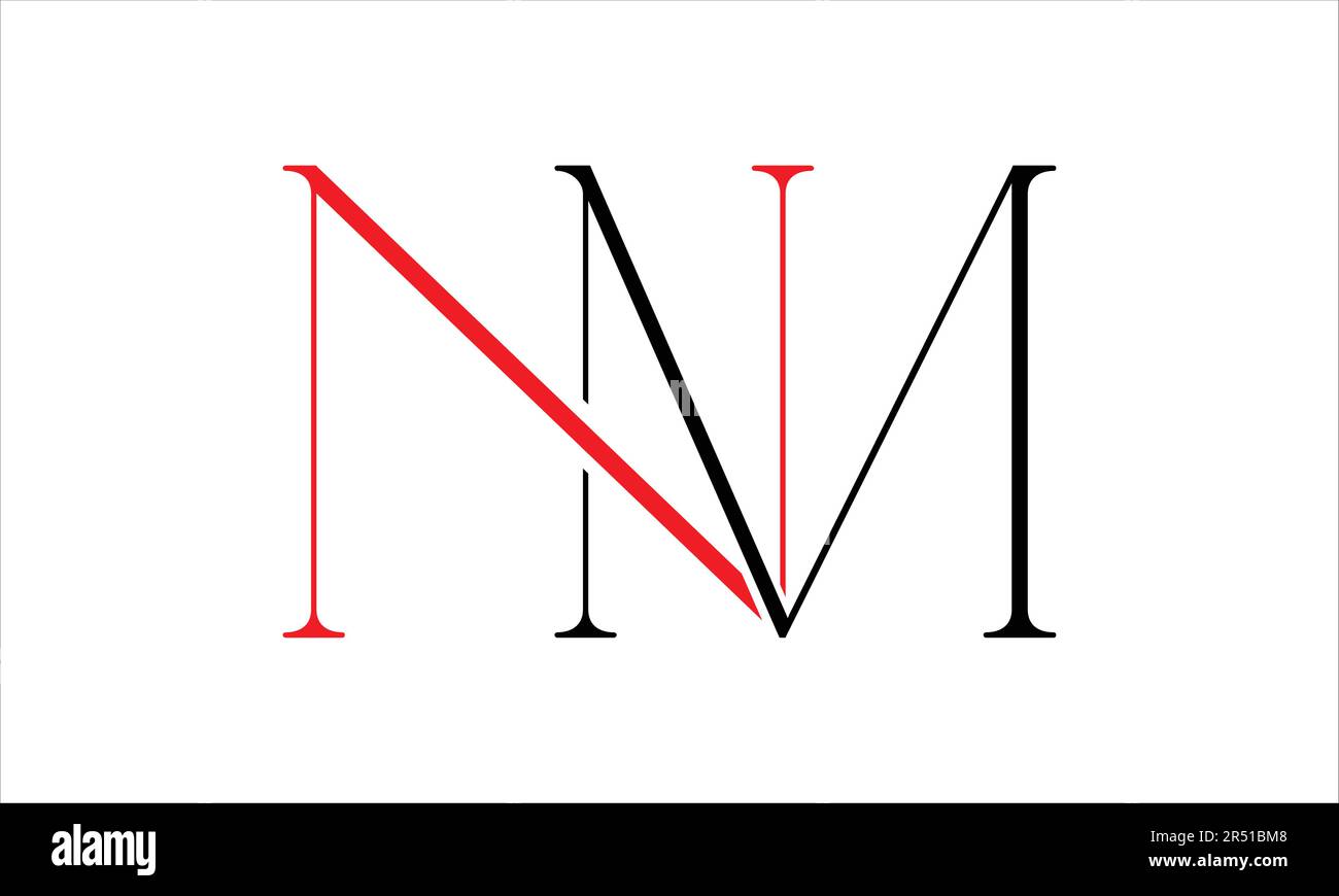 NM MN N M Design iniziale del logo vettoriale della lettera Illustrazione Vettoriale