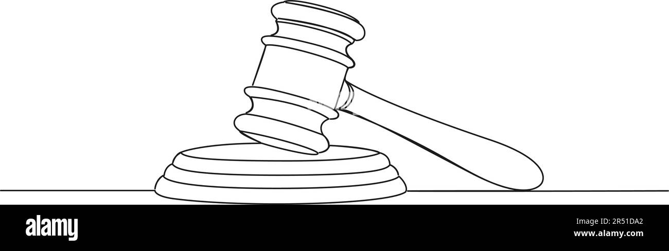disegno a linea singola continuo della navella del giudice, illustrazione vettoriale della line art Illustrazione Vettoriale