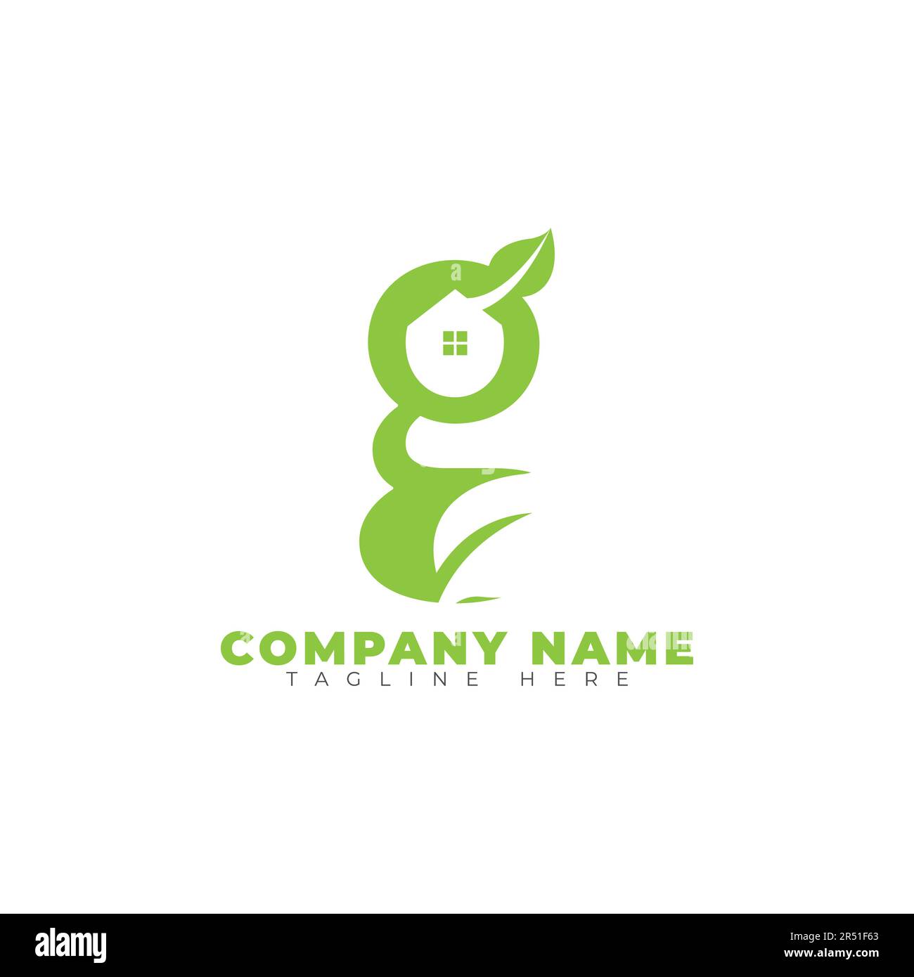eps10 vettore lettera iniziale g verde home logo modello isolato su sfondo bianco Illustrazione Vettoriale
