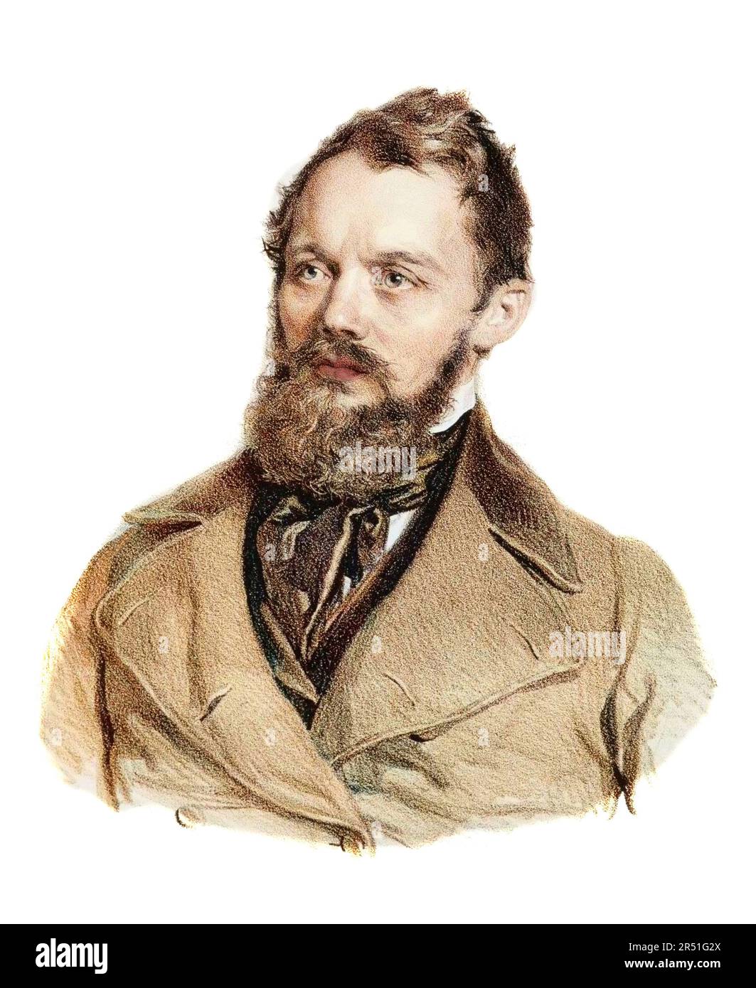 Ritratto di Heinrich Laube (1806-1884), scrittore tedesco Foto Stock