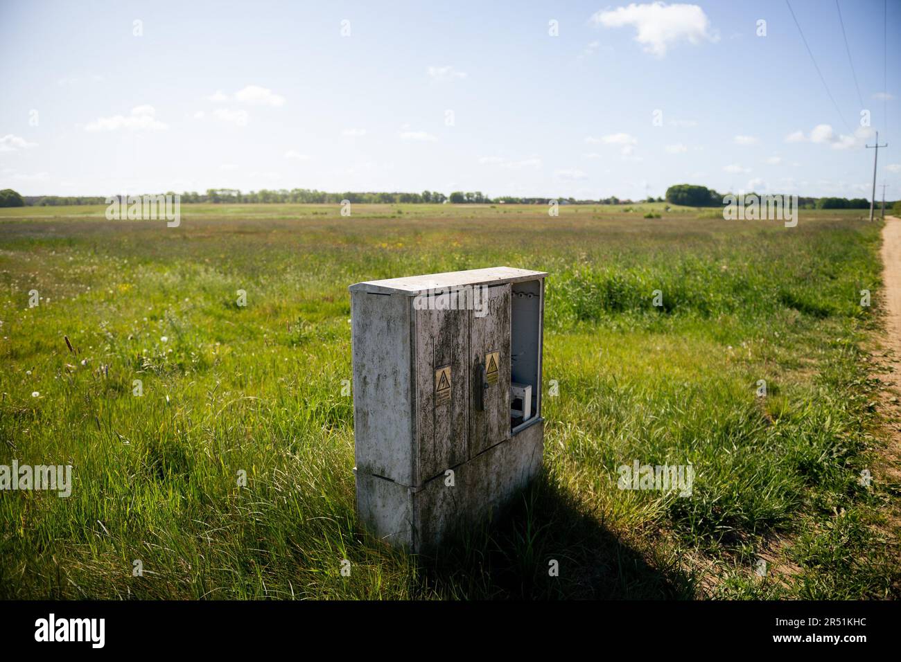 Lubiatowo, Polonia. 29th maggio, 2023. Vista generale del luogo in cui è prevista la costruzione di una centrale nucleare vicino al villaggio di Slajszewo. Westinghouse Electric Company e Westinghouse Electric Poland saranno responsabili dello sviluppo di un modello per la costruzione della prima centrale nucleare in Polonia. Credit: SOPA Images Limited/Alamy Live News Foto Stock